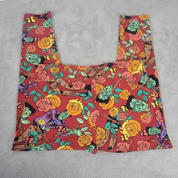 Halloween Lularoe Womens Leggings TC2 Tall Curvy 2 Frankenstein Red NOV127E - Picture 6 of 10